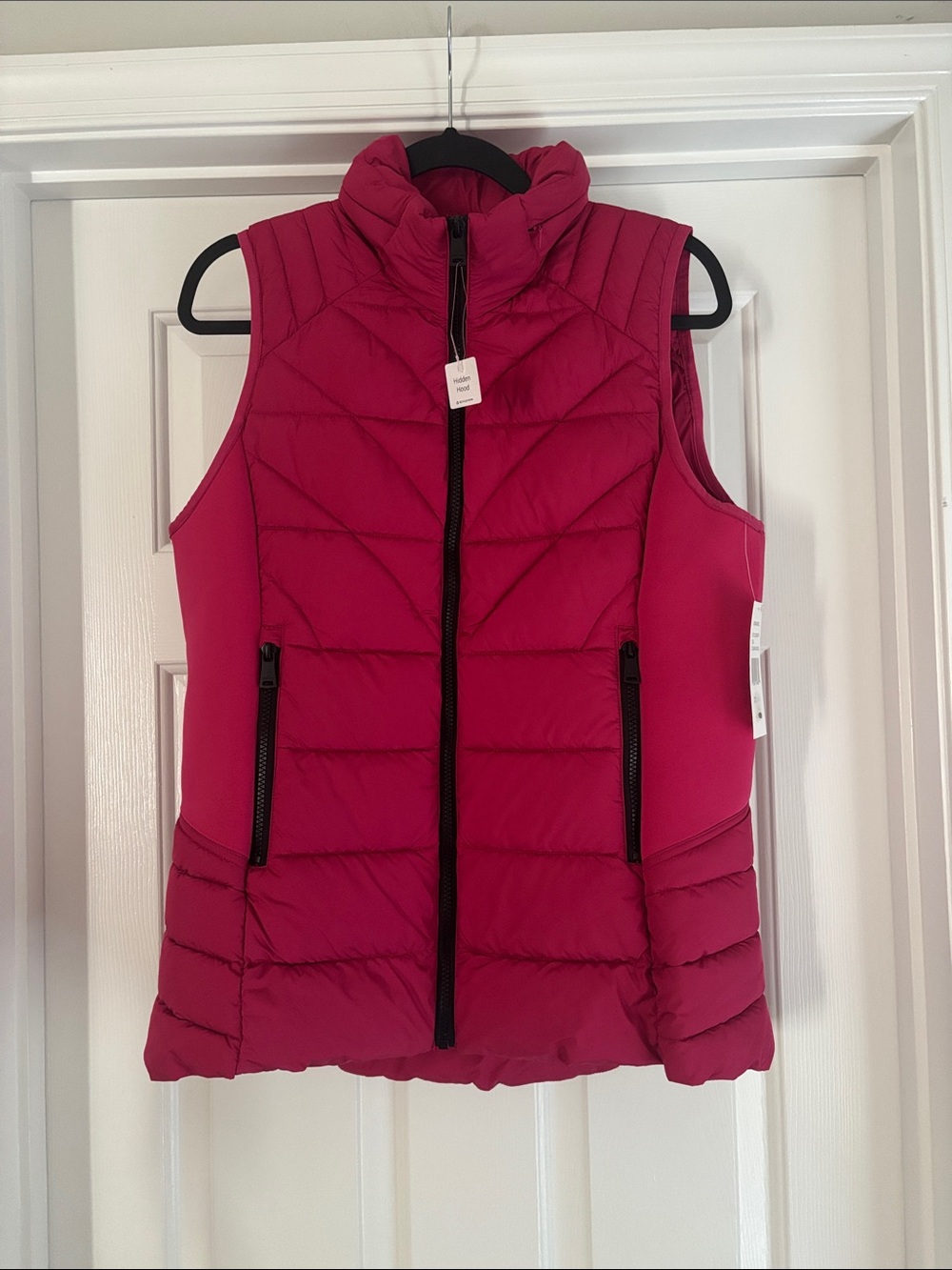 Bernardo Fuchsia Quilted Zip-Front Puffer Vest NWT